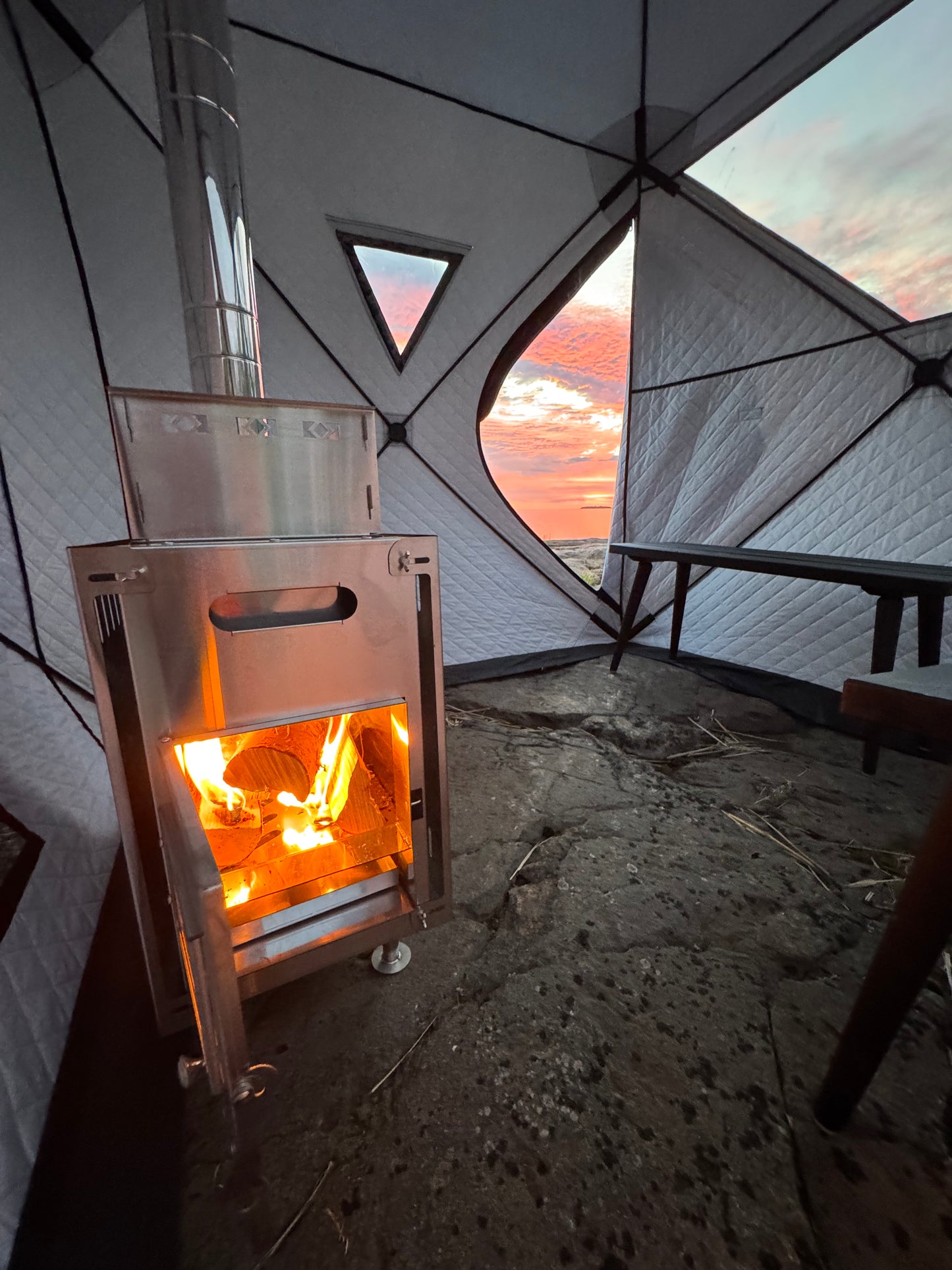 Bastukamin + Skorsten (Ink. Bärväska i tyg för allt)