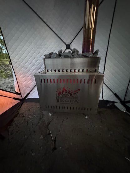 Bastukamin + Skorsten (Ink. Bärväska i tyg för allt)