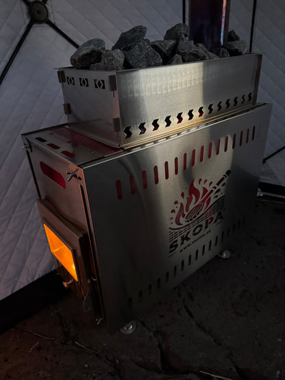 Bastukamin + Skorsten (Ink. Bärväska i tyg för allt)