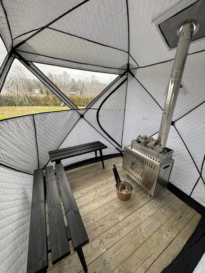 Bastukamin + Skorsten (Ink. Bärväska i tyg för allt)