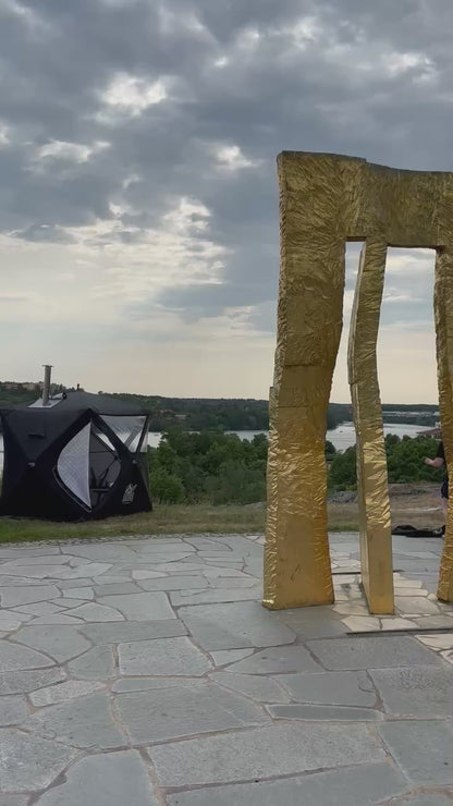 Bastu Hällskär - Avkoppling där du vill! (Bastutält + Kamin + Skorsten + 2 Bänkar)