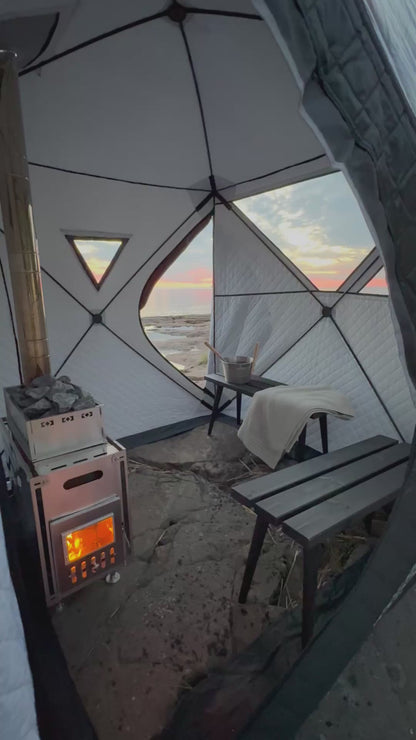 Bastukamin + Skorsten (Ink. Bärväska i tyg för allt)